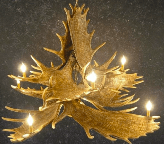 faux moose antler chandelier